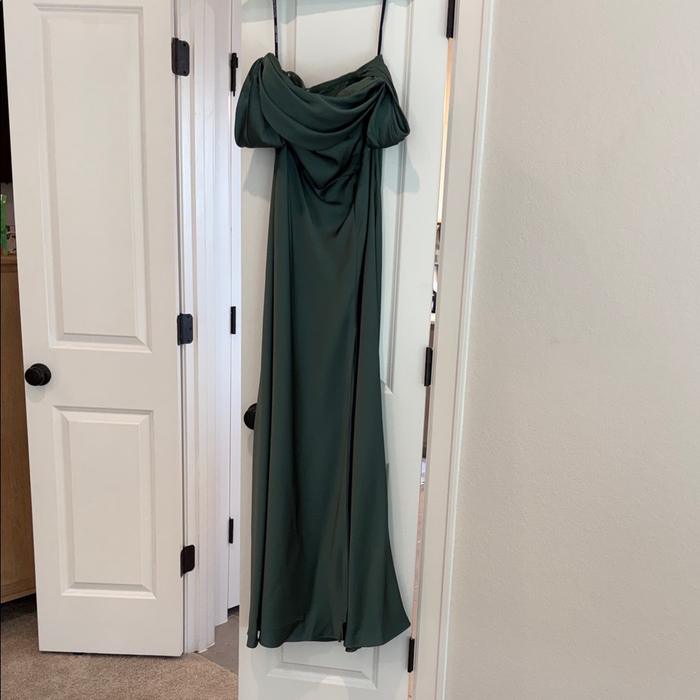 Mia Matte Satin Convertible Dress - Eucalyptus